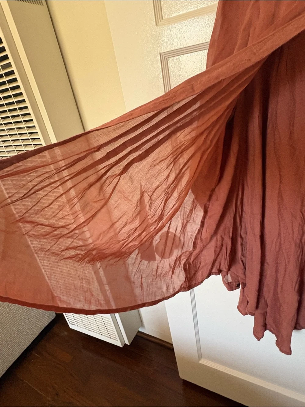 Free People Pintuck Tie-Front Tunic in Rust